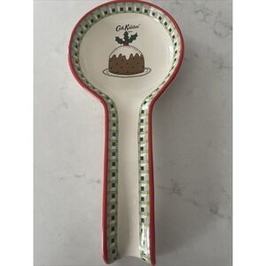 Cath Kidston London Ceramic Dolly Rose Spoon Rest Christmas Pudding 10.5in‎ NWT